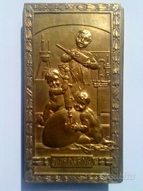 Raro porta block notes bronzo antiquariato d'epoca