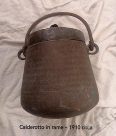 Calderone / Calderotto in rame 1910 da esposizione