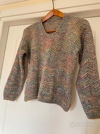 Maglione lana arcobaleno made in italy