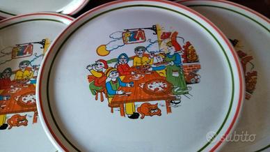 piatti pizza 6 pezzi decoro naif