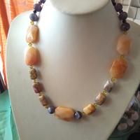 Collana girocollo  di diaspro e agate