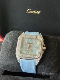 Cartier 100XL azzurro FULL DIAMOND