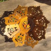 vassoio/portafrutta in legno pieghevole 