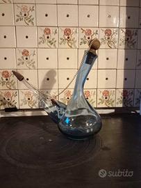 Ampolla Caraffa Decanter Porron azzurra