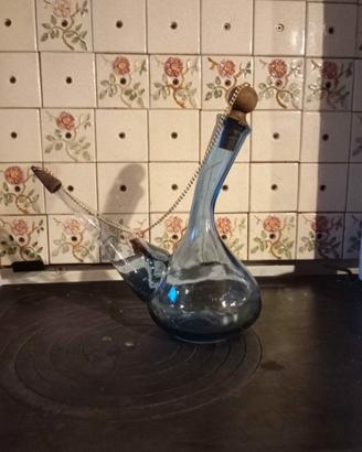 Ampolla Caraffa Decanter Porron azzurra