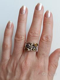 Anello argento 925 e pietre dure