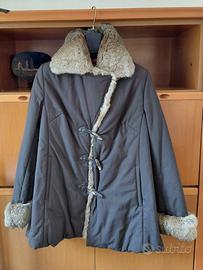 Giaccone marrone Cotton's wear con vera pelliccia