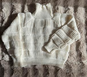 Maglione bianco Zuiki XS – maniche a palloncino