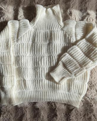 Maglione bianco Zuiki XS – maniche a palloncino