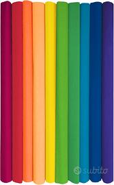 Rotoli di carta crespa bambini,10 colori arcobalen