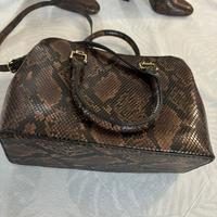 Borsa e scarpe abbinate pitone marrone