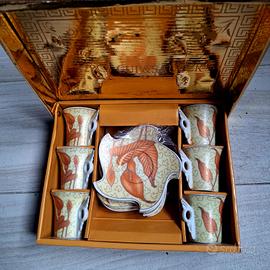 set 6 tazzine e piattini da caffè 