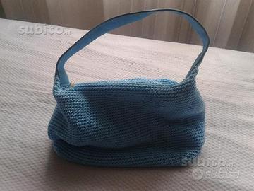 Borsa azzurra Leopard