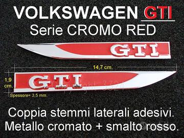 VOLKSWAGEN GTI RED Stemmi LATERALI FIANCATE emblem