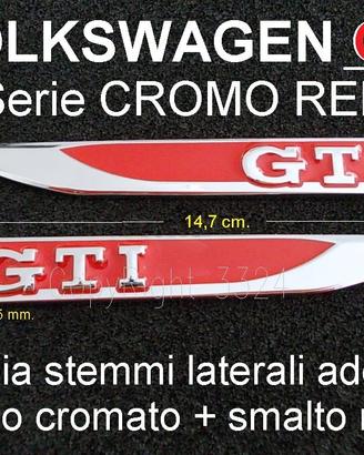 VOLKSWAGEN GTI RED Stemmi LATERALI FIANCATE emblem