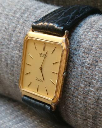 Orologio al quarzo placcato oro, Seiko Dolce 