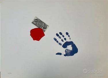 Giulio Turcato - "500 Lire" (blu) - firmata