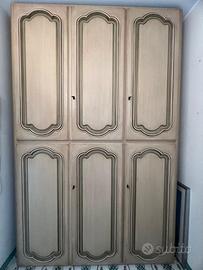 Armadio vintage in vero legno a 6 ante-260x165x60
