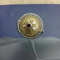Spilla a scudo sarda, anni'50 argento filigrana 