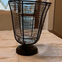 Portavaso artigianale con vaso in vetro