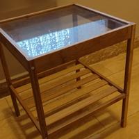comodino legno/vetro 