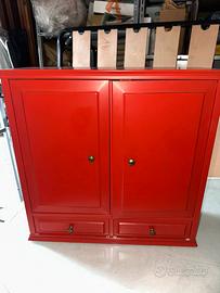 Mobiletto/arredamento bagno rosso 