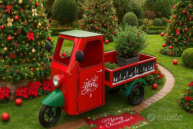 Fioriera natalizia a forma di Ape car