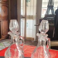 Coppia di oliere in cristallo Vintage
