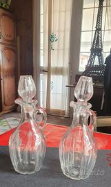 Coppia di oliere in cristallo Vintage