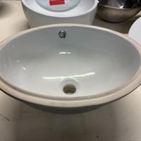 Lavabo sottopiano ovale in ceramica bianca