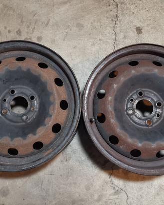 2 Cerchi in ferro Fiat Alfa Lancia 15 pollici 4x98