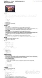 Macbook pro inizio 2015 128gb