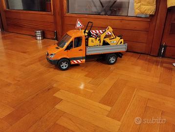 Bruder mercedes + jcb carriola e minipala