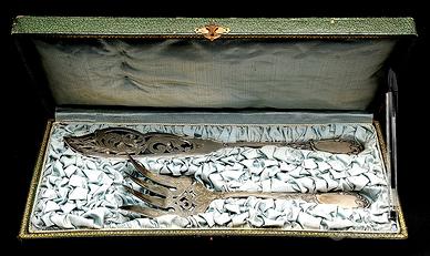 Set di n° 2 posate da pesce dei primi del 900