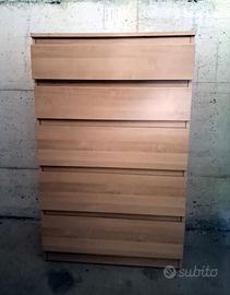 Cassettiera colore frassino