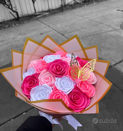 Rose eterne in nastro di raso – fatte a mano