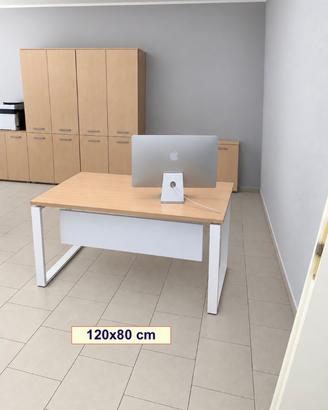 SCRIVANIA 120x80 ROVERE BIANCO - MARCA LUCCHI