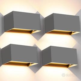 Lampada da parete a led 20W 3000K applique 4 pezzi