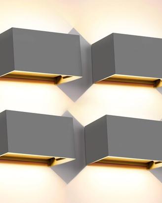 Lampada da parete a led 20W 3000K applique 4 pezzi
