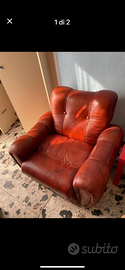 Coppia di poltrone in pelle