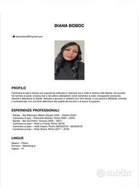 Cameriera camere cameriera sala barista