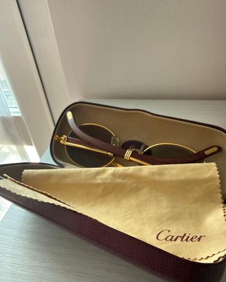 Occhiali da sole vintage con aste in legno