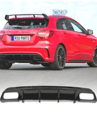 DIFFUSORE MERCEDES CLASSE A W176 LOOK AMG A45 NERO