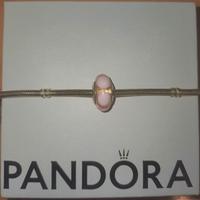 Charm Pandora Murano Rosa con Pois Bianchi Origina