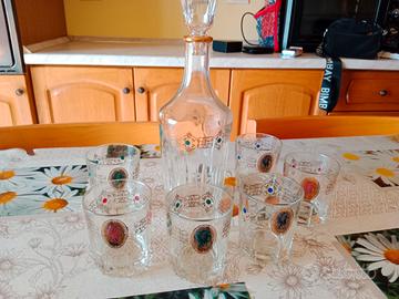 servizio liquore vintage anni 70 in vetro 