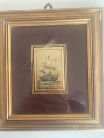 Serigrafia artigianale argento oro su quadro