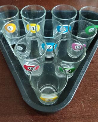 Bicchierini shotglas biliardo con vassoio
