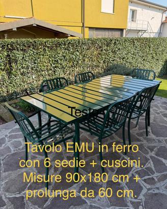 Tavolo allungabile e sedie da giardino EMU