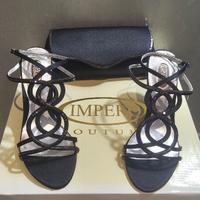 Scarpe eleganti da donna nere con borsetta