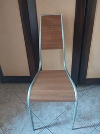 Sedia acciaio e legno